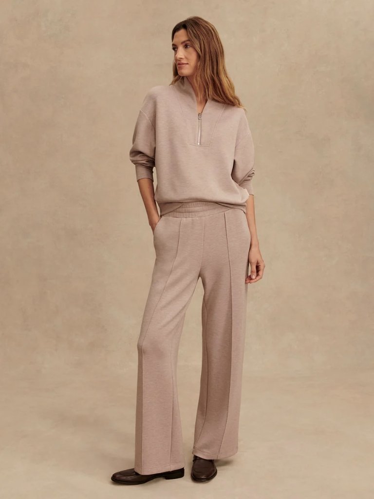 Varley The Wide Leg Pant 30" In Taupe Marl, Size X-Small